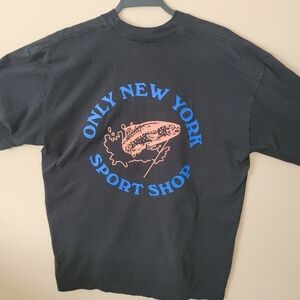 OnlyNY Graphic Tshirt Sportshop Fish Graphic Black Size Large Made in‎ USA